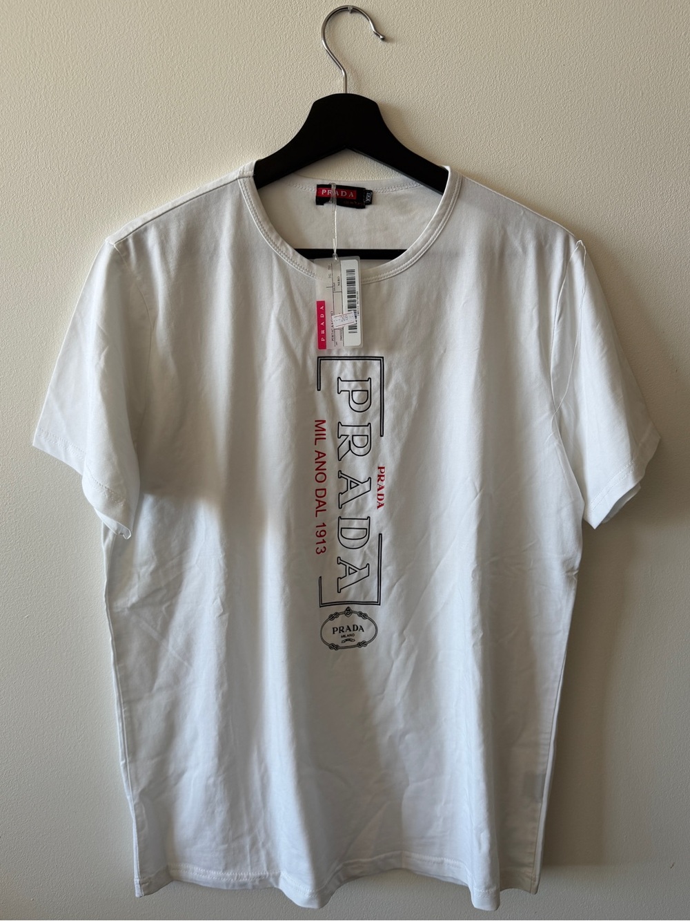 Prada Milano Graphic T-Shirt, White – Size XXL (NWT)